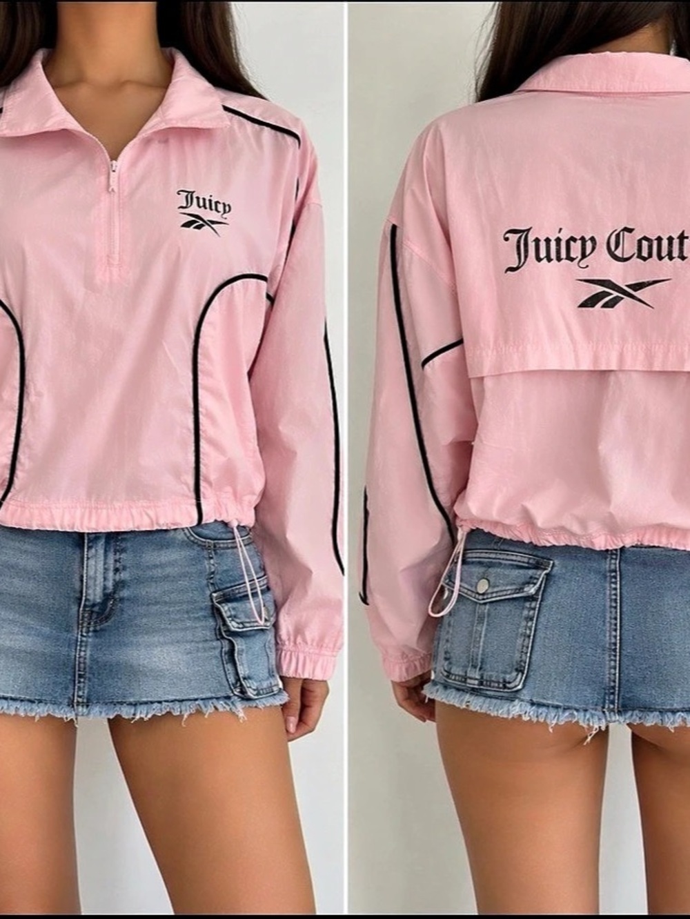 Reebok Juicy Couture Pink Track Jacket Size Small Like New